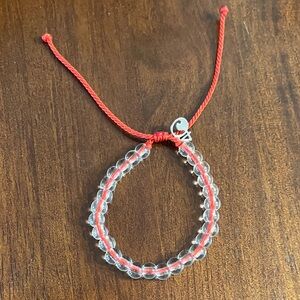 4Ocean Clear Beaded Red Cord Bracelet
